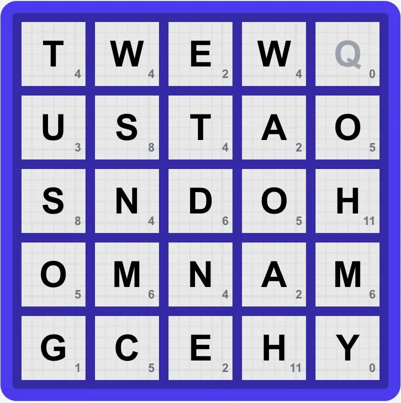 Boggle 5x5